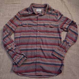 Goodfellow & Co Striped Button-Up Flannel Shirt Men's Size Medium